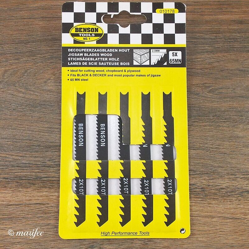 Stichsägeblätter mit U-Schaft, Holz und Kunststoff, 5 Stück