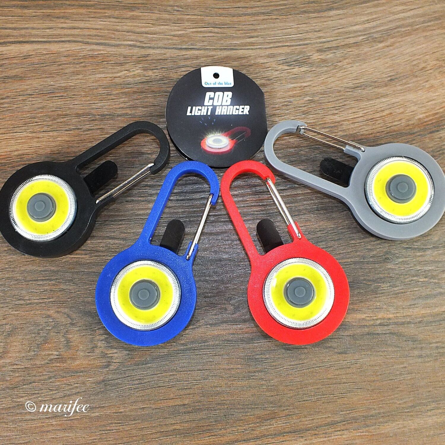 Karabinerhaken mit COB-LED-Taschenlampe inkl. Batterien