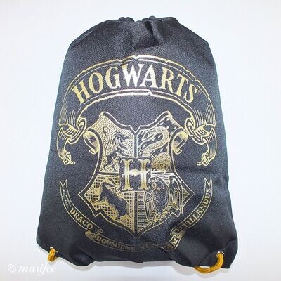Turnbeutel Harry Potter, Hogwarts, schwarz, 400 x 300 mm