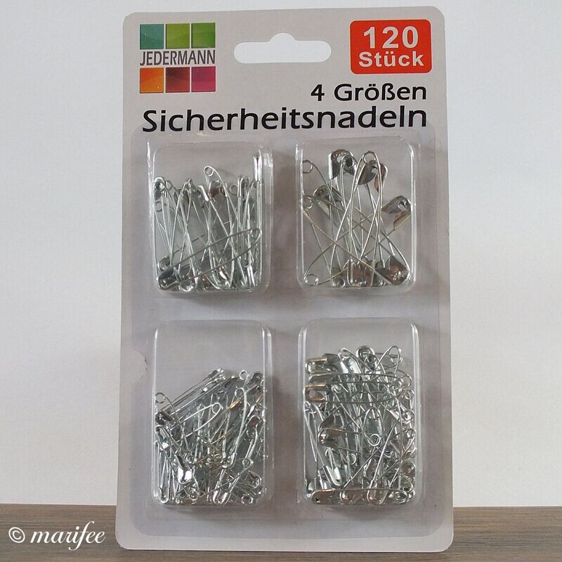 Sicherheitsnadeln-Set, 120 Stück, verschiedenen Größen Sicherheitsnadeln-Set, 120 Stück, verschiedenen Größen