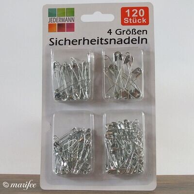Sicherheitsnadeln-Set, 120 Stück, verschiedenen Größen