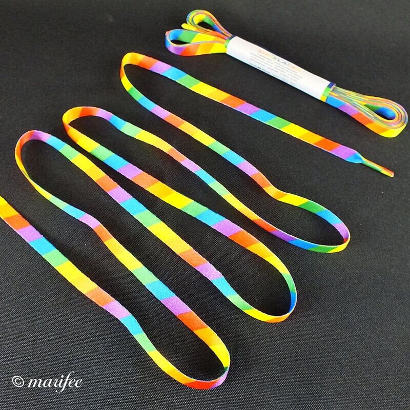 Schnürsenkel Regenbogenfarben, 2 × 140 × 0,8 cm, LGBT Schnürsenkel Regenbogenfarben, 2 × 140 × 0,8 cm, LGBT