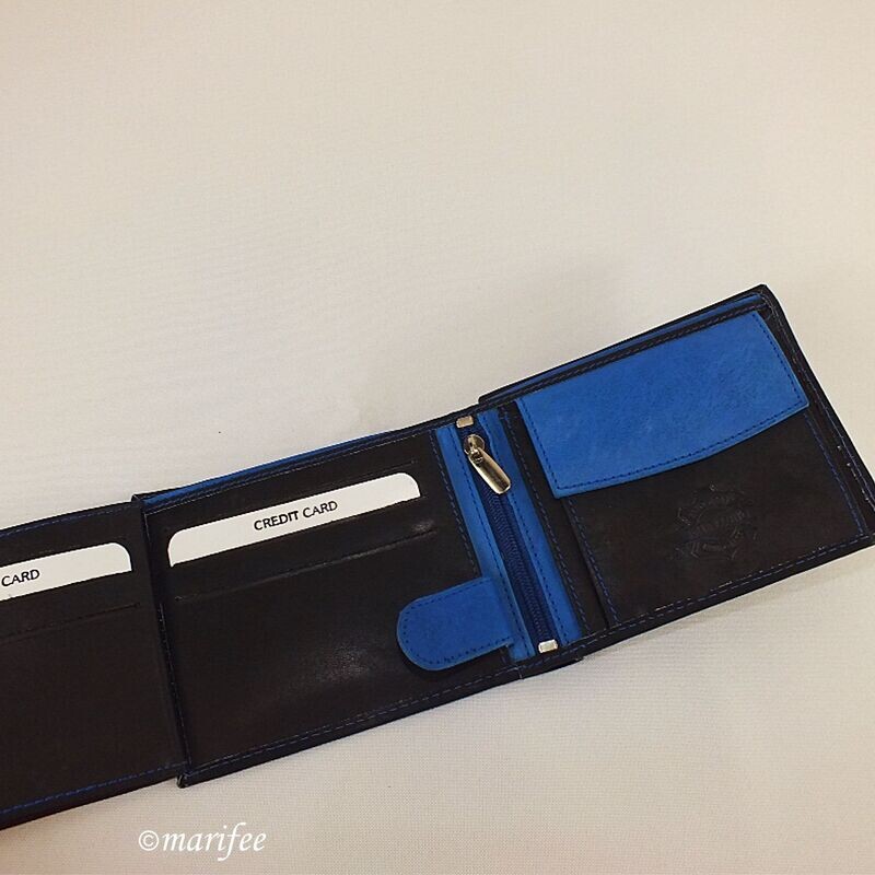 Echtleder-Geldbörse Excellanc, Schwarz-Blau Echtleder-Geldbörse Excellanc, Schwarz-Blau