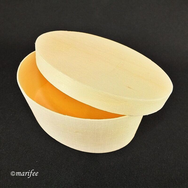 Spanschachtel oval 120 x 90 x 50 mm, Brautschachtel Spanschachtel oval 120 x 90 x 50 mm, Brautschachtel