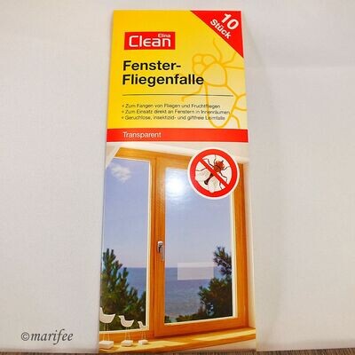 Fenster-Fliegenfalle, 10 Stück, insektizid- und giftfrei