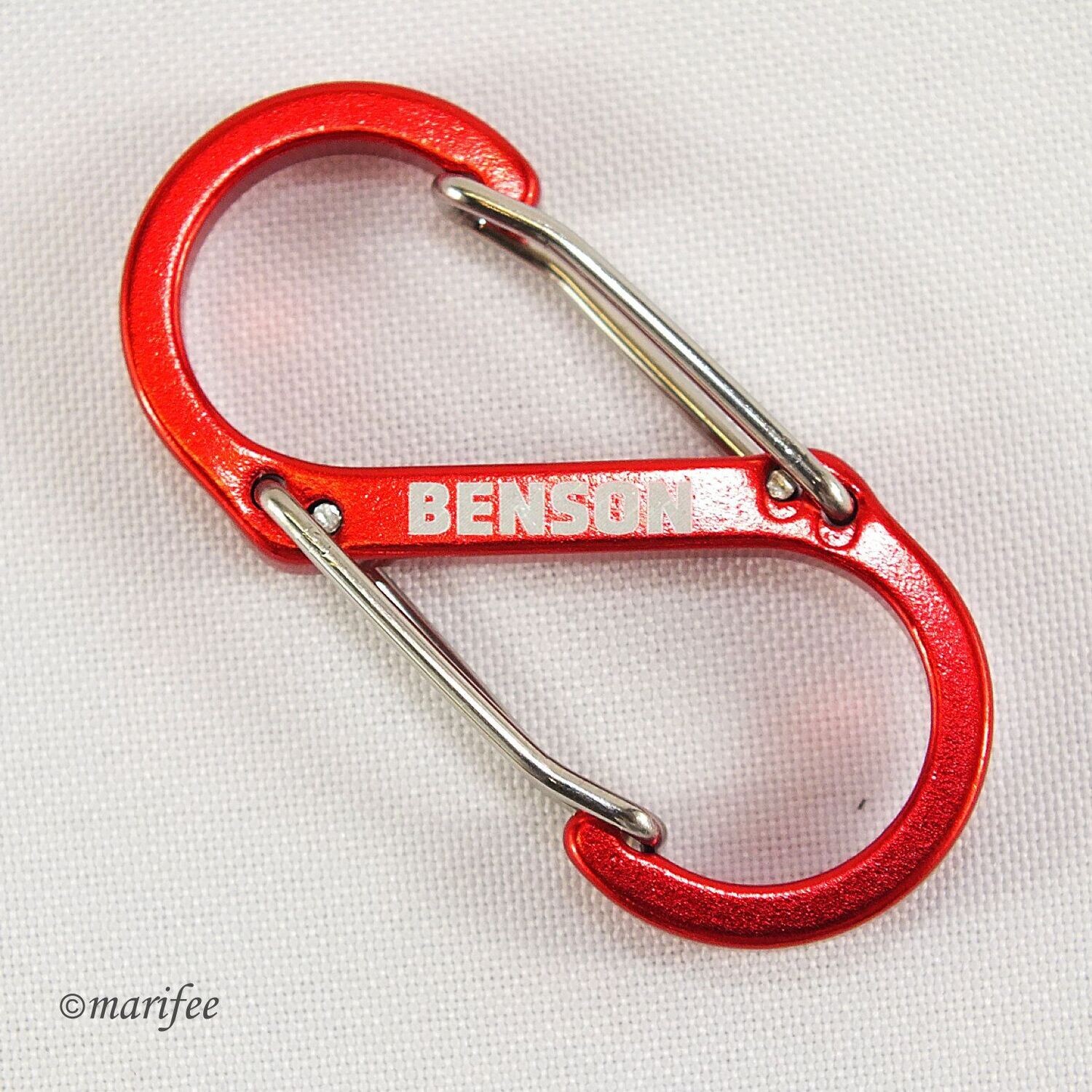 Doppelkarabiner Aluminium, Rot, 51 × 22,5 mm