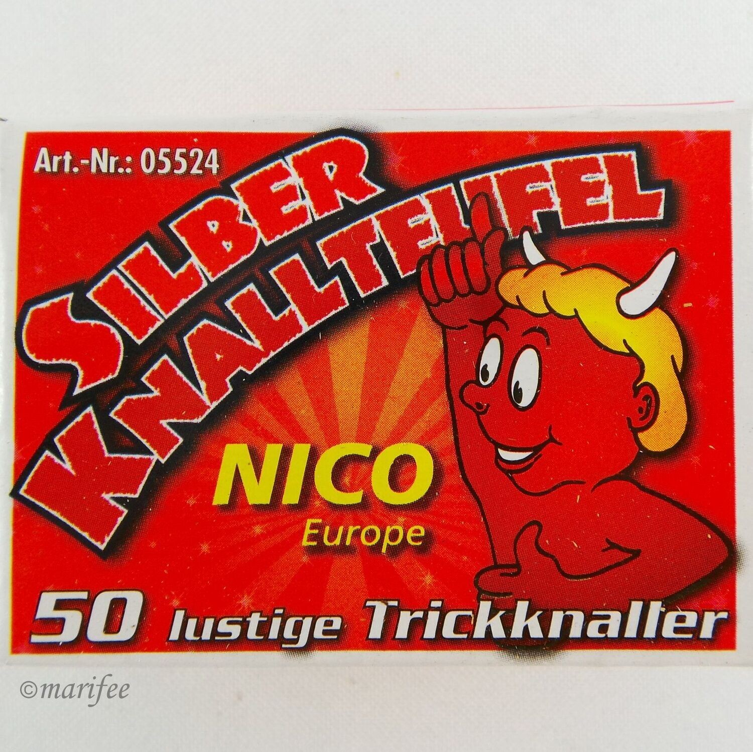 Silber Knallteufel, 50 Stück Knallerbsen für Party etc.