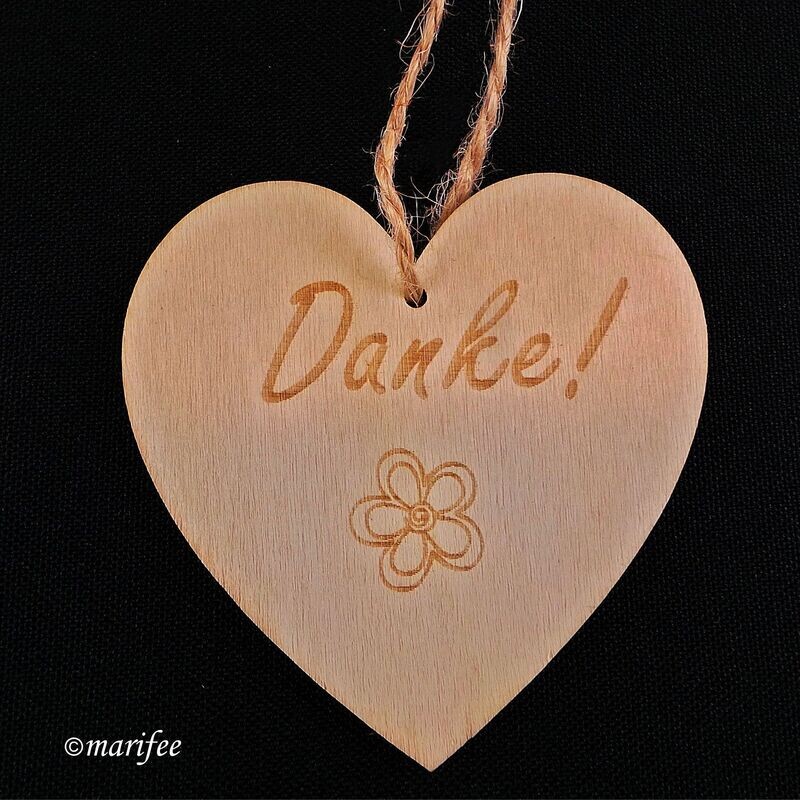 Holzdeko-Anhänger-Herz, „Danke“ Holzdeko-Anhänger-Herz, „Danke“