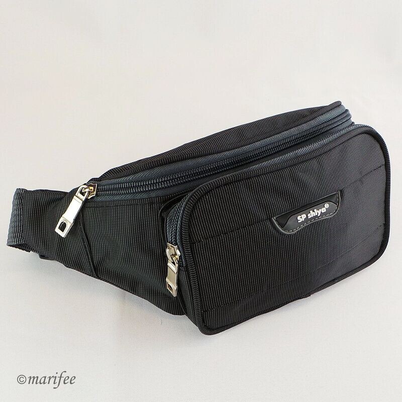Bauchtasche Canvas, Unisex, 3 Fächer, Schwarz Bauchtasche Canvas, Unisex, 3 Fächer, Schwarz