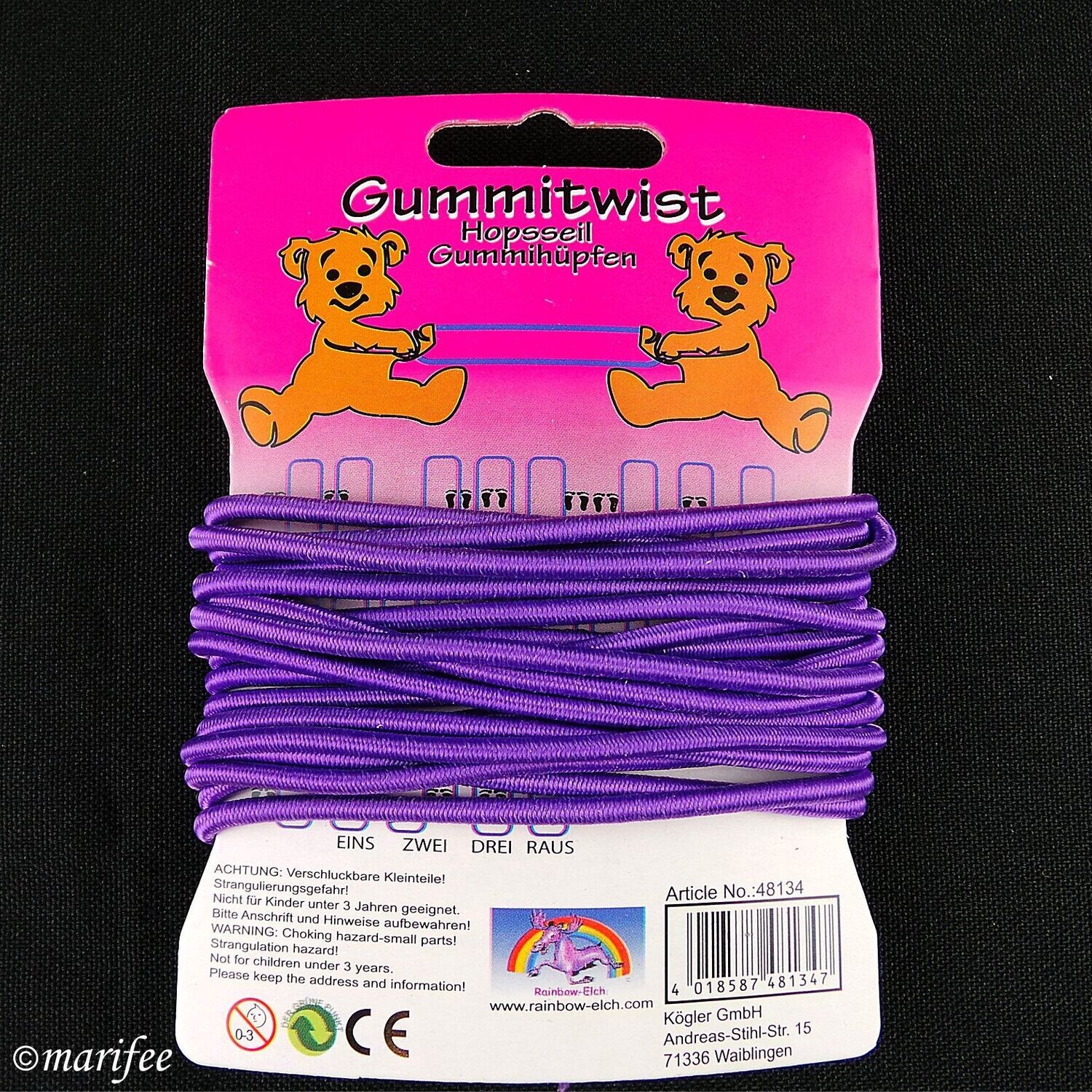 Gummitwist, Violett, 300 cm, Gummi hüpfen, Gummihuppe