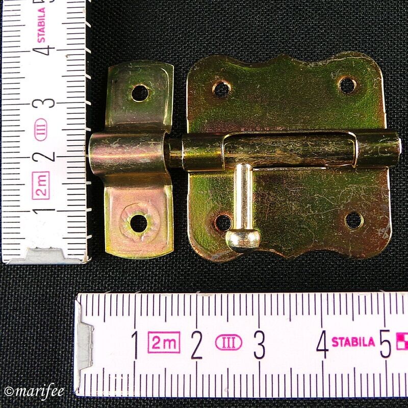 Türriegel gelb verzinkt, 40 mm, Bolzenriegel, Schubriegel Türriegel gelb verzinkt, 40 mm, Bolzenriegel, Schubriegel