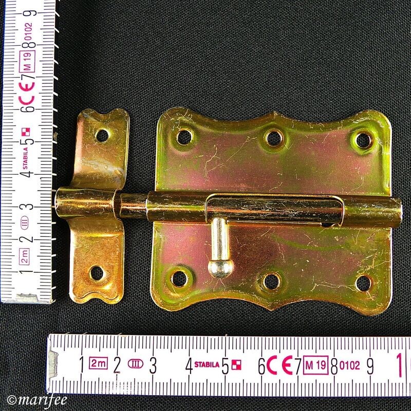 Türriegel gelb verzinkt, 70 mm, Bolzenriegel, Schubriegel Türriegel gelb verzinkt, 70 mm, Bolzenriegel, Schubriegel