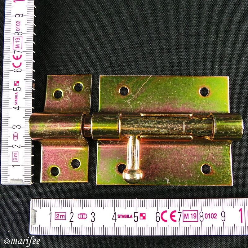 Türriegel gelb verzinkt, 70 mm, Bolzenriegel, Schubriegel Türriegel gelb verzinkt, 70 mm, Bolzenriegel, Schubriegel