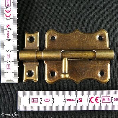 Türriegel 60 mm, Zinklegierung Bronze, Bolzenriegel, Schubriegel