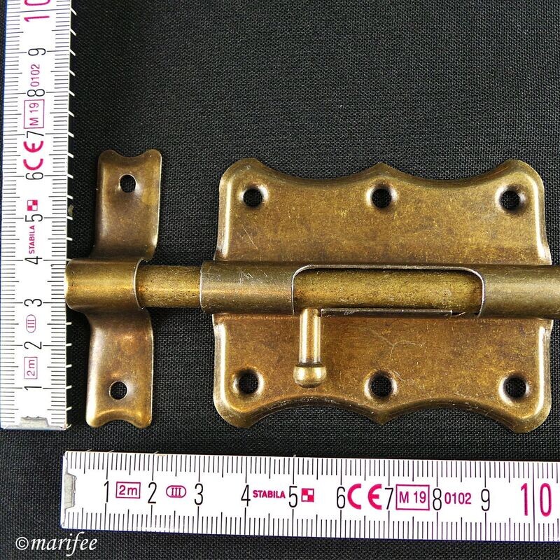 Türriegel 80 mm, Zinklegierung Bronze, Schubriegel Türriegel 80 mm, Zinklegierung Bronze, Schubriegel