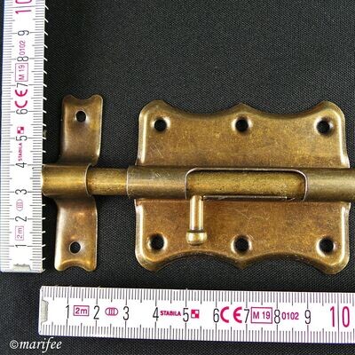 Türriegel 80 mm, Zinklegierung Bronze, Bolzenriegel, Schubriegel
