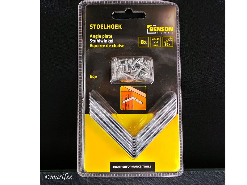 Stuhlwinkel 60 × 60× 16 mm, 8 Stück inkl.32 Schrauben Stuhlwinkel 60 × 60× 16 mm, 8 Stück inkl.32 Schrauben