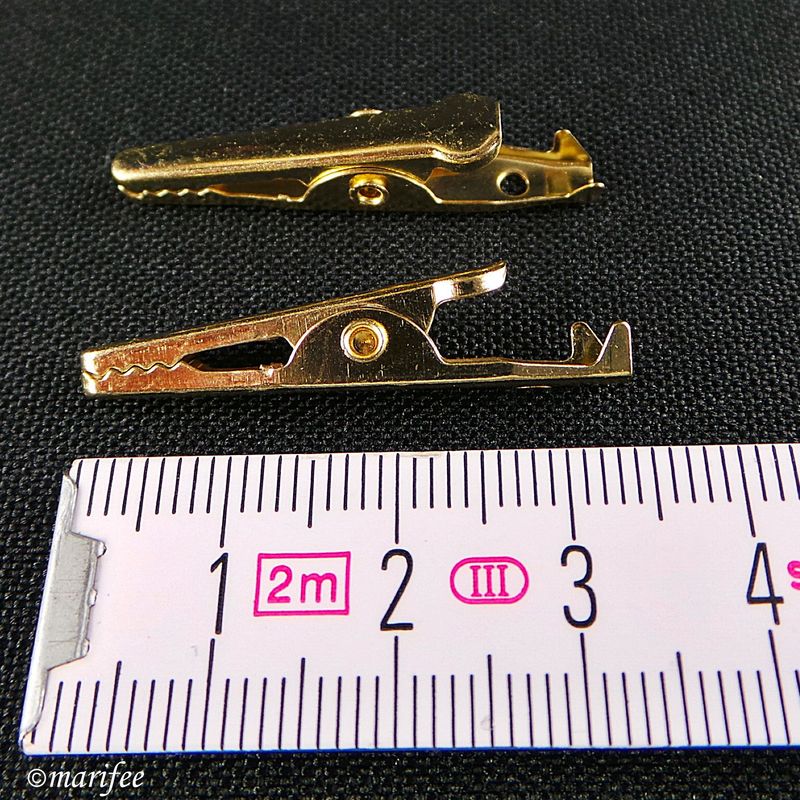 Krokodilklemmen 35 × 5 mm, 2 Stück, Goldfarben Krokodilklemmen 35 × 5 mm, 2 Stück, Goldfarben