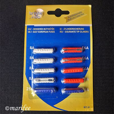 Torpedosicherung, Zylindersicherung, 10 Stück 8A- 25A