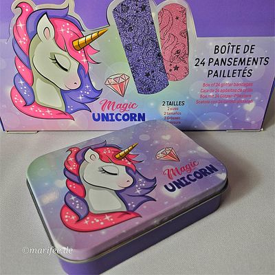 Pflaster-Box Magic Unicorn, 24-teilig, Metalldose, Einhorn