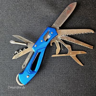 Taschenmesser 15 in 1, Camping, mit Schere und Säge