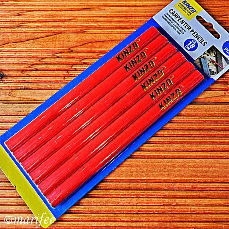 Zimmermannsbleistift, 6 Stück, 18 cm, KINZO