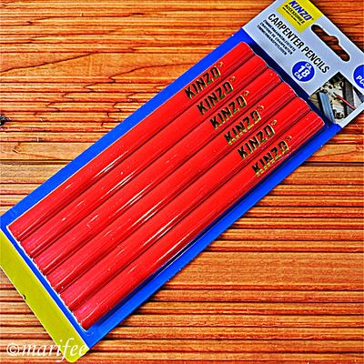Zimmermannsbleistift, 6 Stück, 18 cm, KINZO