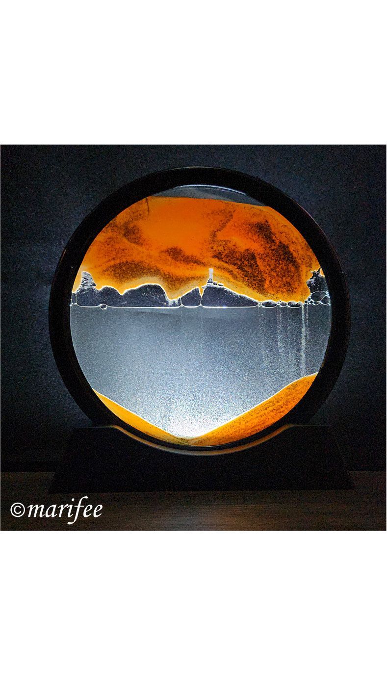 Magische Sandmalerei, Deko-Sanduhr orange, 180 × 190 mm