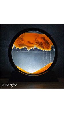 Magische Sandmalerei, Deko-Sanduhr orange, 180 × 190 mm