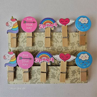 Motiv-Holz-Wäscheklammern 10 Stück, 36 × 19 × 11 mm