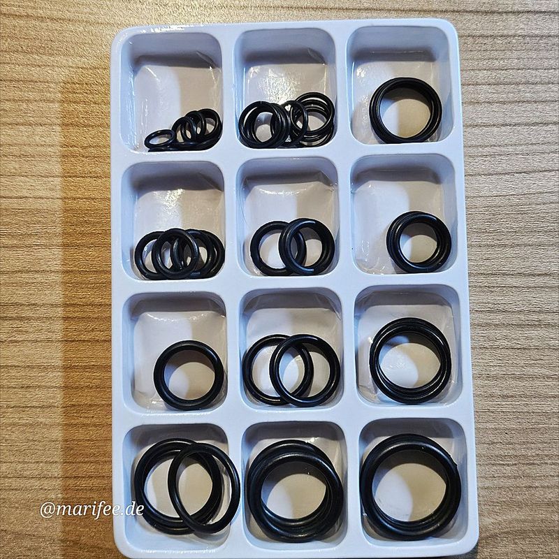 Dichtungsringe, 50 Stück O-Ringe in 12 Grössen, 9,5-27 mm Dichtungsringe, 50 Stück O-Ringe in 12 Grössen, 9,5-27 mm
