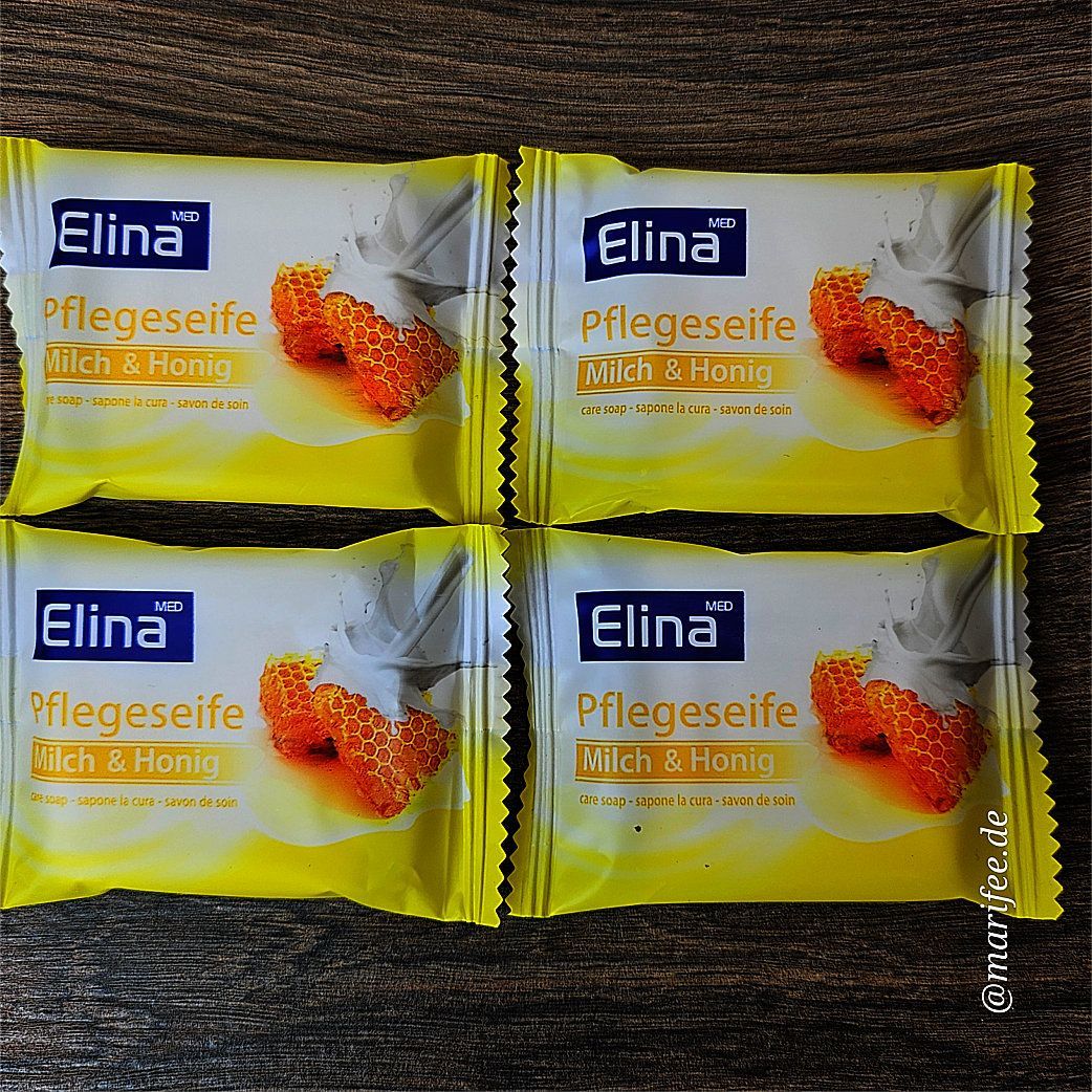 Pflegeseife Milch & Honig, 4 Stück je 25 g, Elina