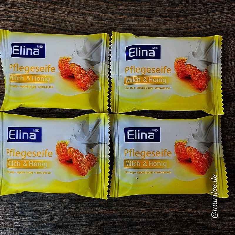 Pflegeseife Milch & Honig, 4 Stück je 25 g, Elina Pflegeseife Milch & Honig, 4 Stück je 25 g, Elina