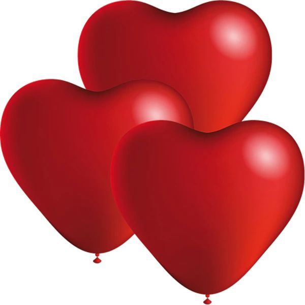 Luftballons, 3 Stück, Herzform, 24 cm, Hochzeit, Liebe