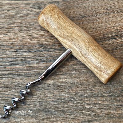 Korkenzieher mit Holzgriff für Flaschen mit Naturkorken