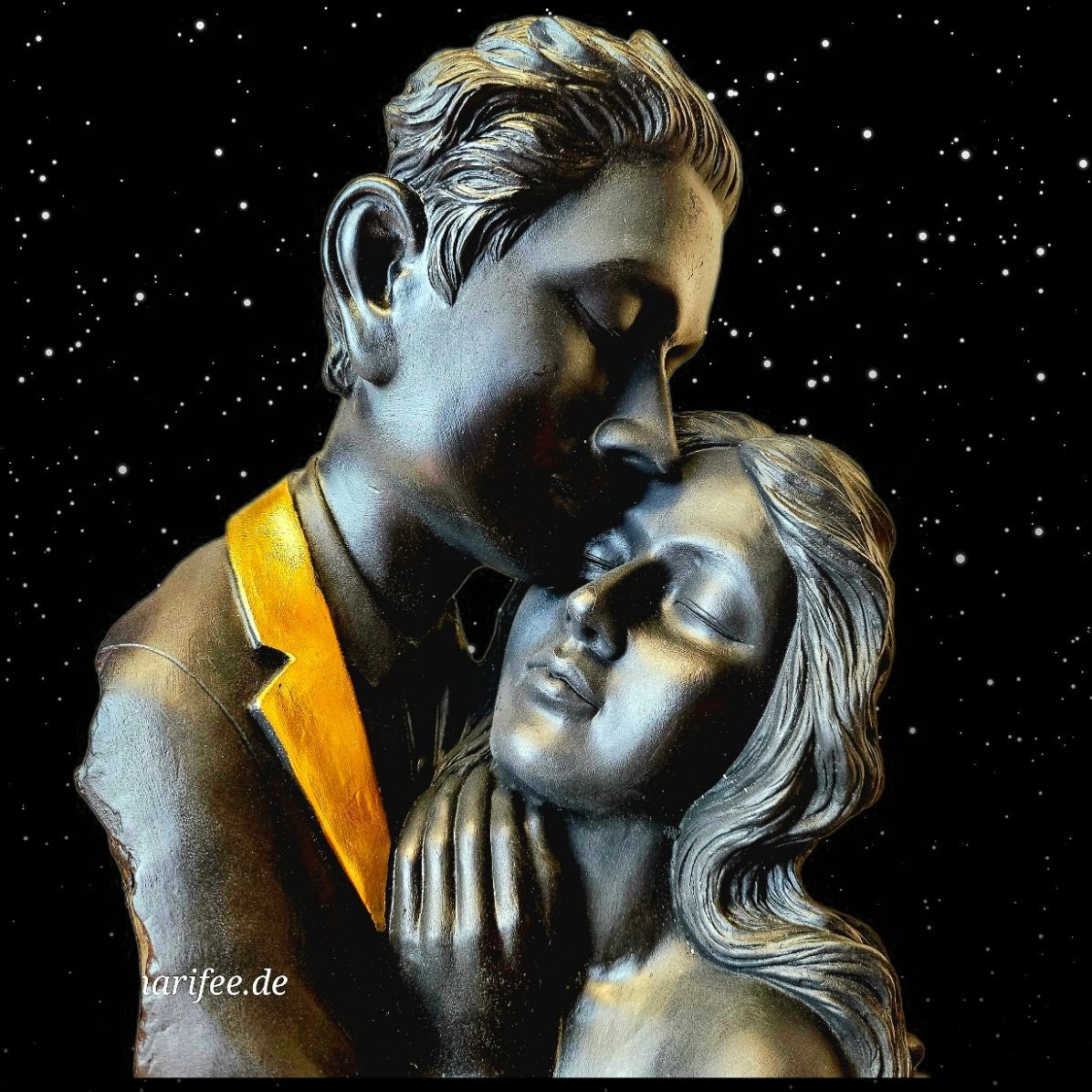 Skulptur Liebespaar aus Polyresin, 290 × 150 × 75 mm