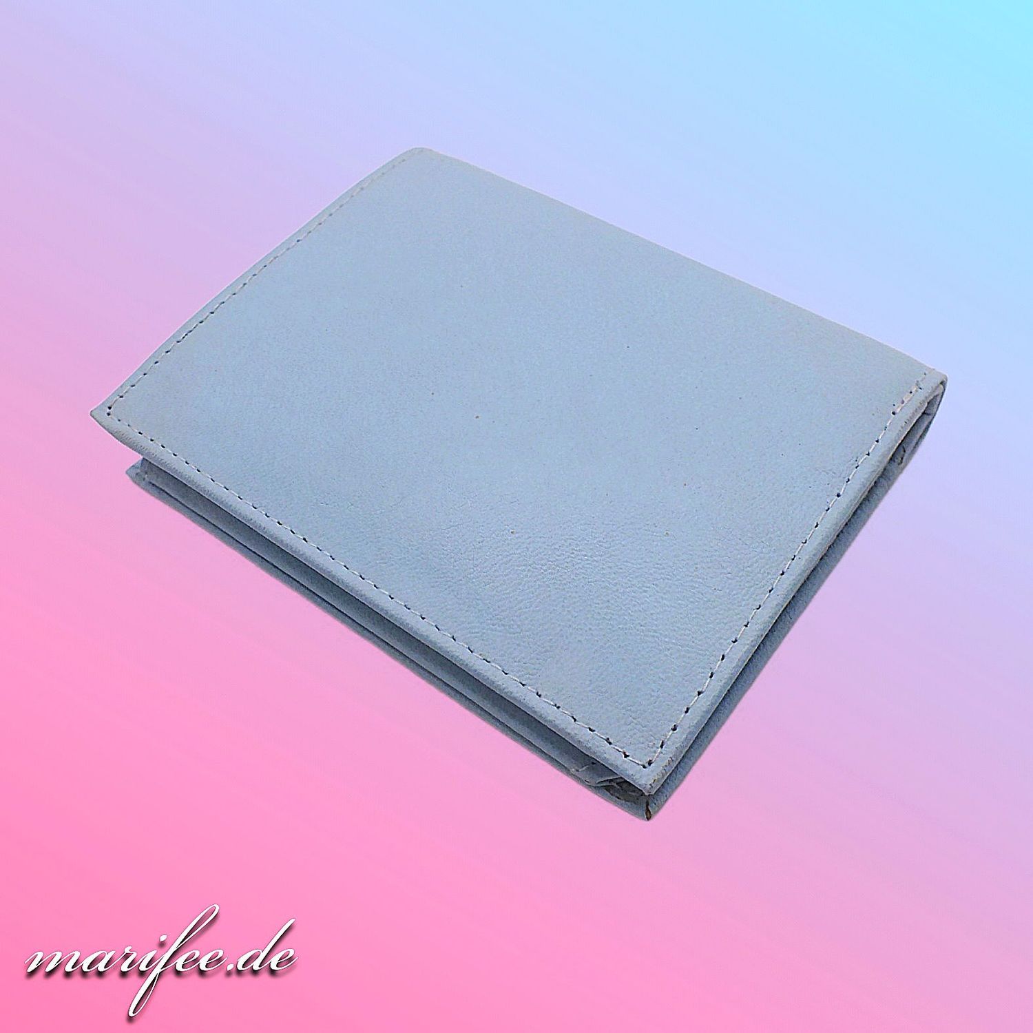 Damen-Leder-Geldbörse/ Portemonnaie Eisblau