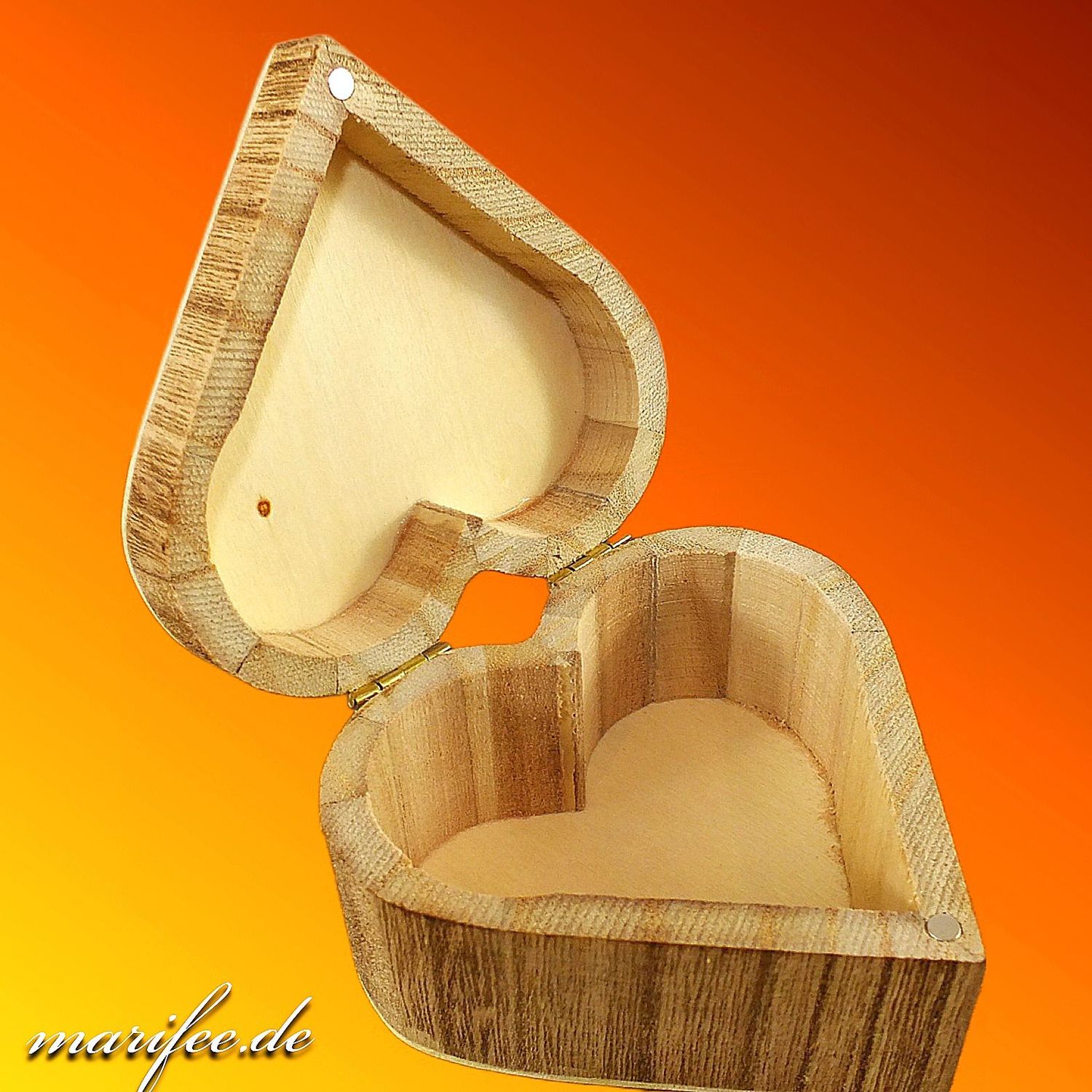 Holz-Kästchen Herzform, 91 x 87 x 50 mm