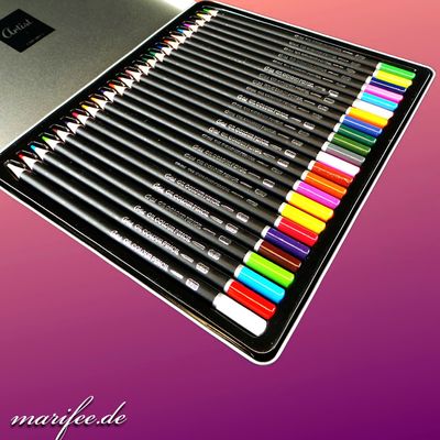 Buntstifte-Set, 24-tlg. in einer schönen Metall-Schatulle Buntstifte-Set, 24-tlg. in einer schönen Metall-Schatulle
