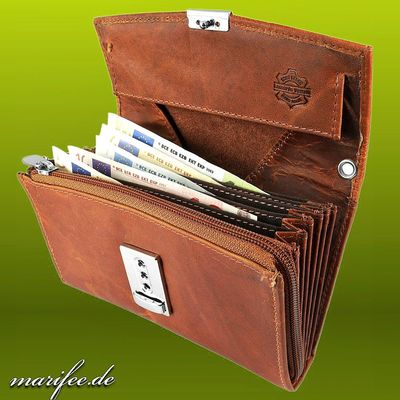 Kellner-Geldbörse, Echtleder, 8 Fächer, Taxifahrer-Geldbörse