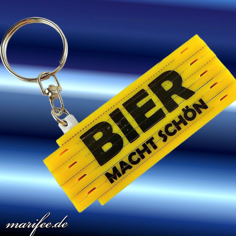 Schlüsselanhänger Zollstock, Bier macht schön, Meterstab Schlüsselanhänger Zollstock, Bier macht schön, Meterstab