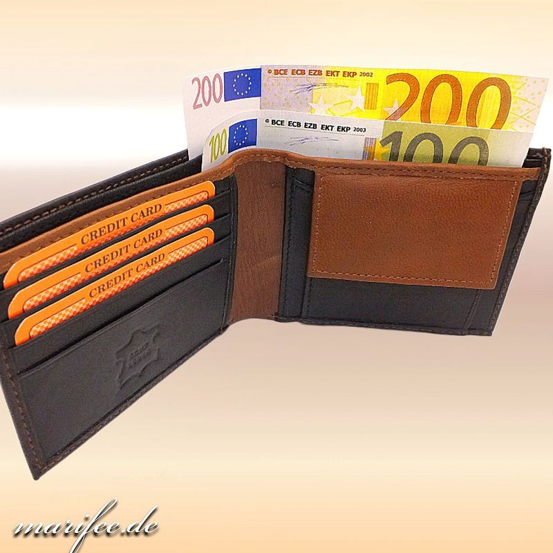 Kombi-Geldbörse Nappa-Leder, Portemonnaie Kombi-Geldbörse Nappa-Leder, Portemonnaie