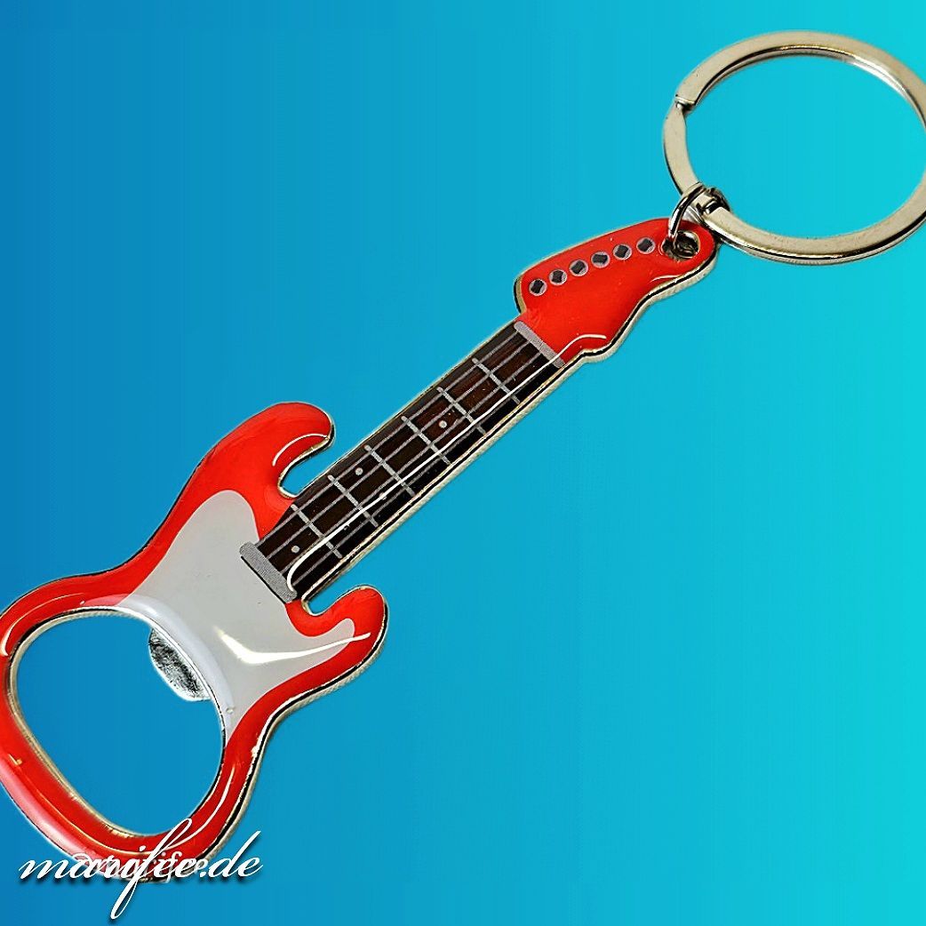 E-Gitarren-Flaschenöffner mit Magnet und Schlüsselring