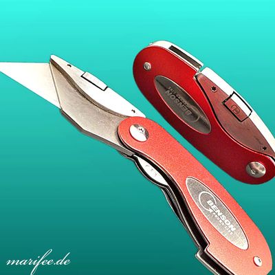 Profi-Universalmesser, klappbar mit Gürtelclip, Trapezklinge