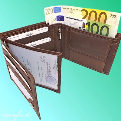 Kombi-Geldbörse Nappa-Leder, Portemonnaie Kombi-Geldbörse Nappa-Leder, Portemonnaie