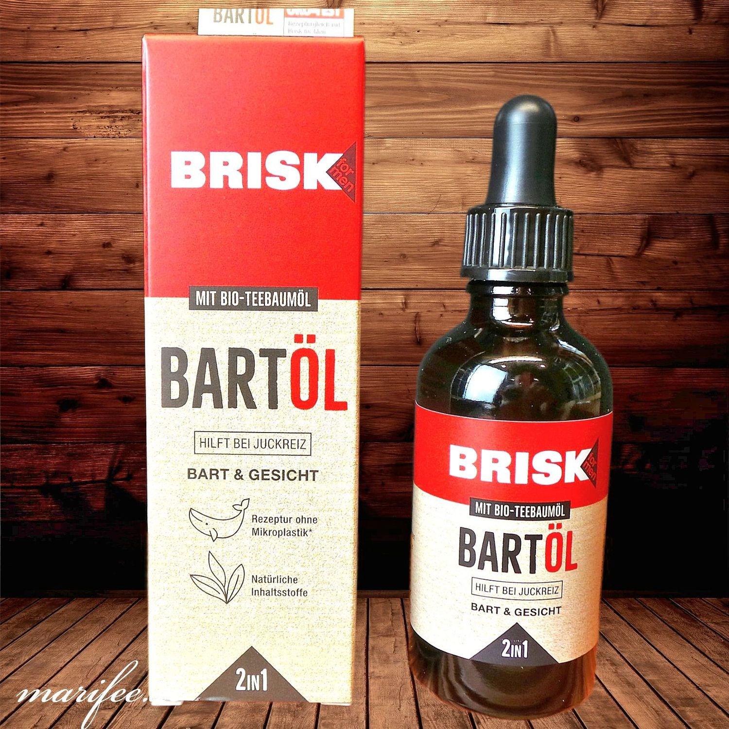 Original Brisk Bartöl 2 in 1, mit Bio-Teebaumöl, 50 ml