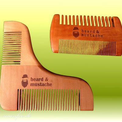 Holz-Bartkamm-Set in Geschenkbox, Beard & Mustache
