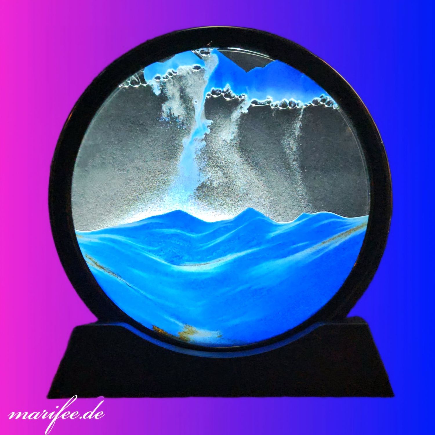 Magische Sandmalerei, Deko-Sanduhr Blau, 180 × 190 mm