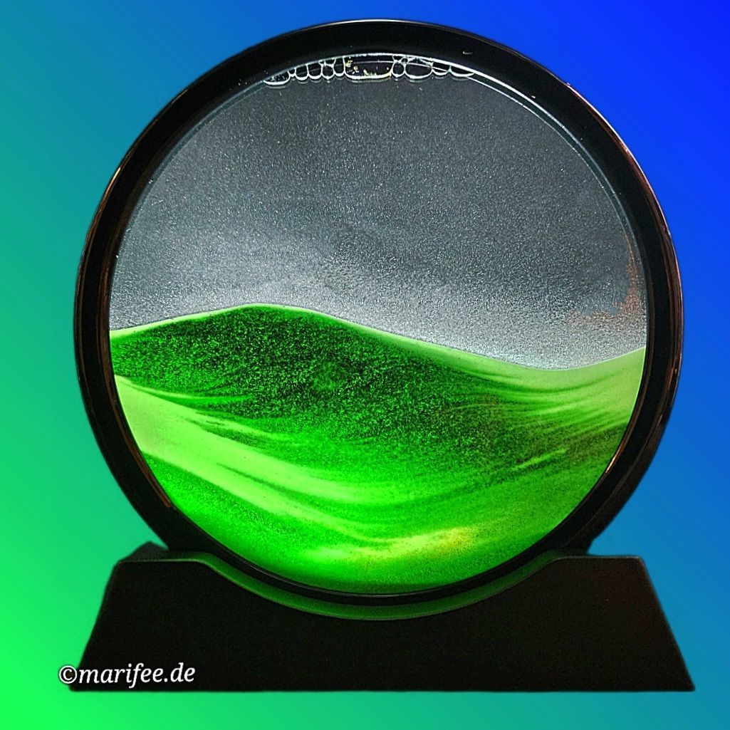 Magische Sandmalerei, Deko-Sanduhr Grün, 180 × 190 mm