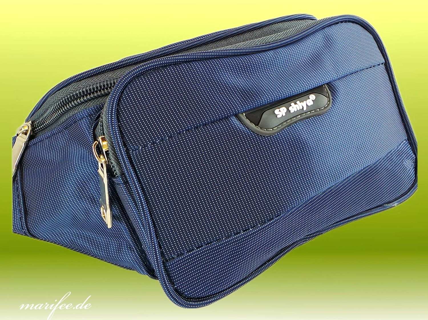 Bauchtasche Canvas, Unisex, 3 Fächer, Blau